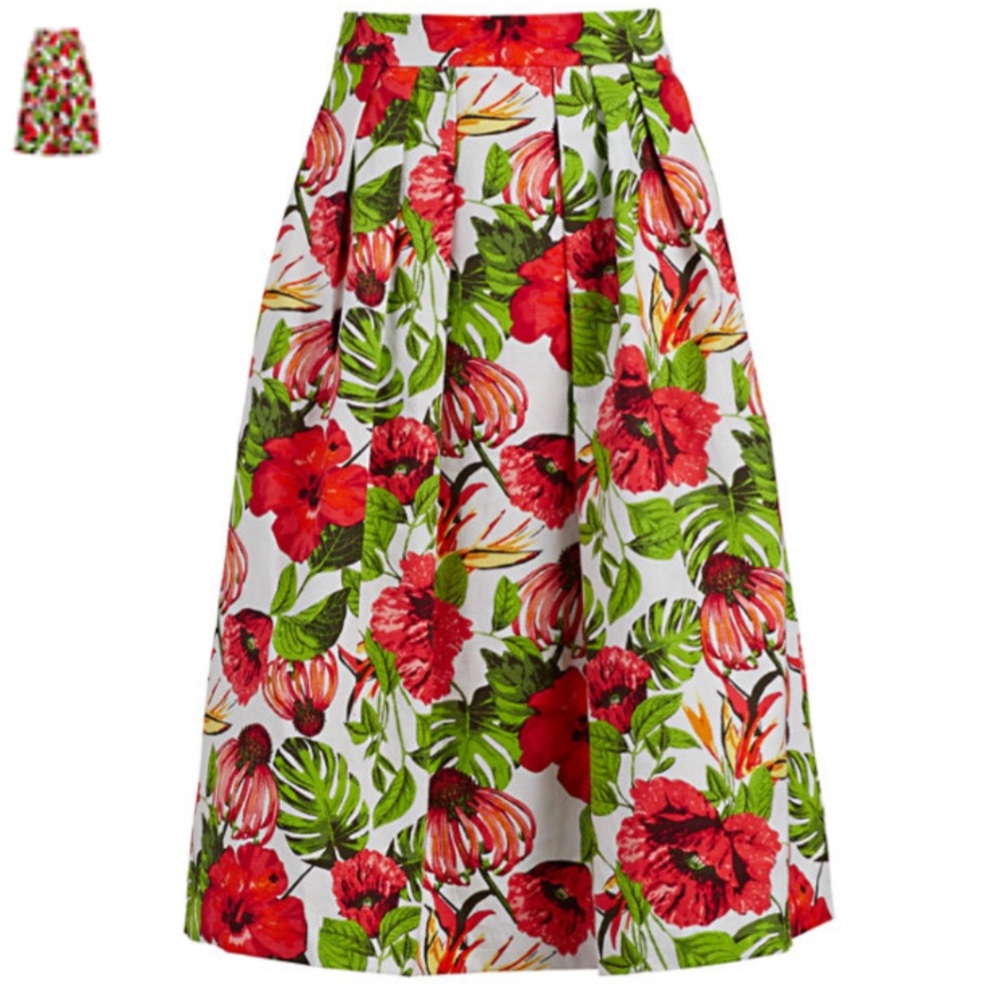 NY&C Maddie Skirt Floral Multi Color Eva Mendes